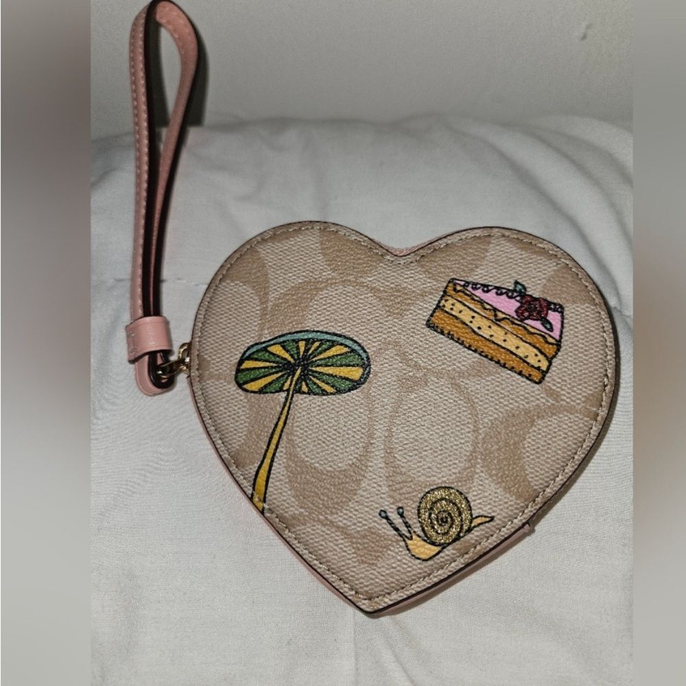 Coach Heart-Shaped Wristlet with Fun Graphics